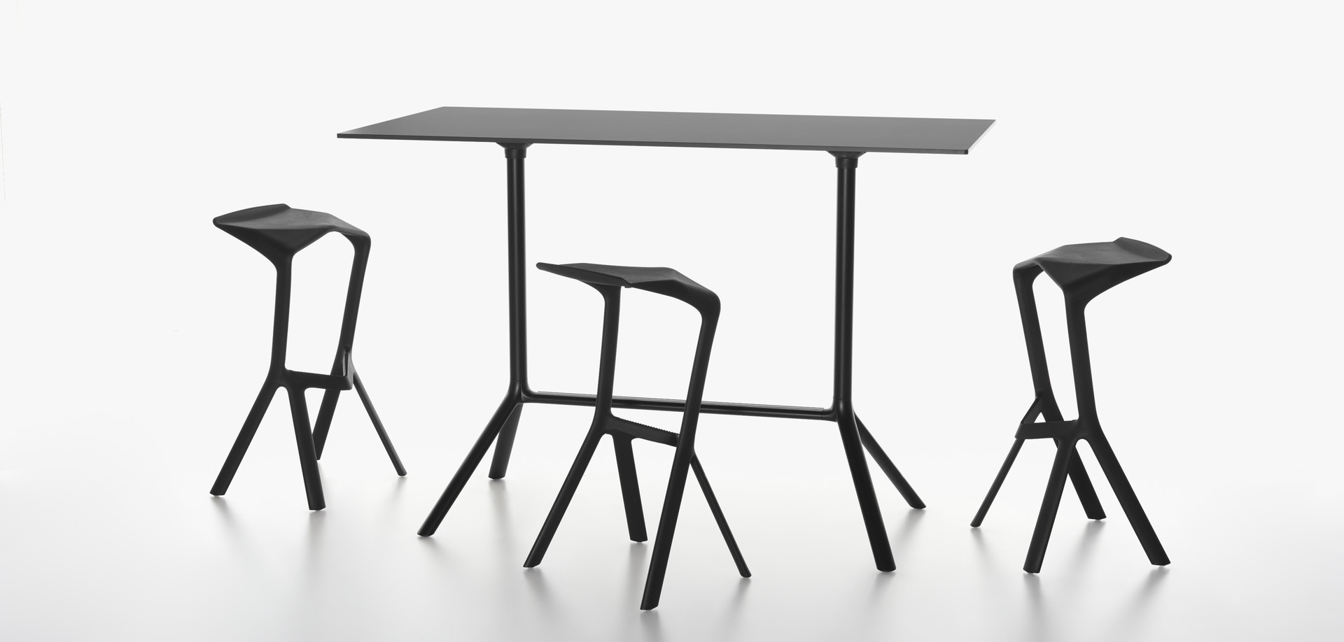 MIURA stool, black and MIURA table, black