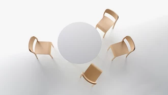 Mart table round and blocco chair in ash natural 