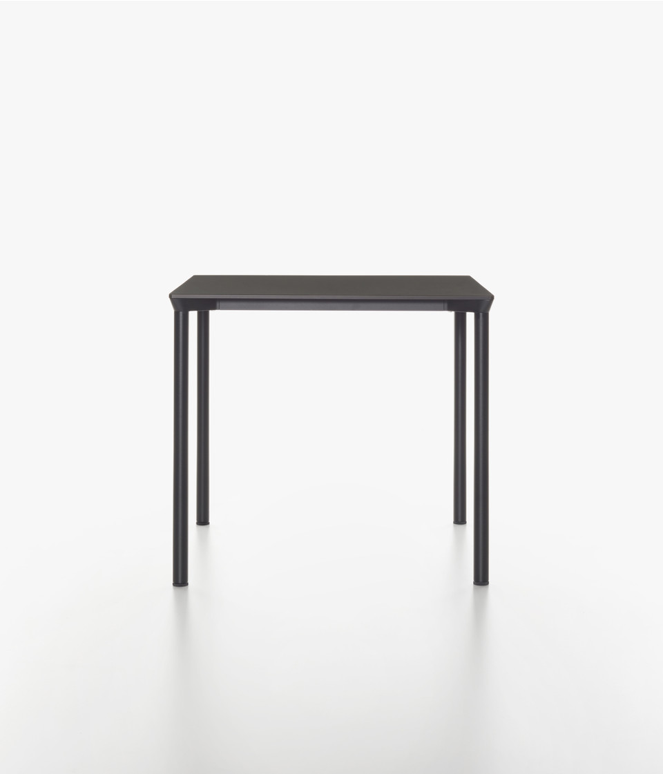 Plank - MONZA table square, black HPL table top, black aluminum legs