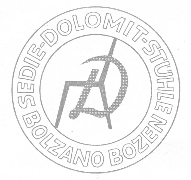 The round Dolomit mark: Sedie Dolomit Stühle Bolzano Bozen