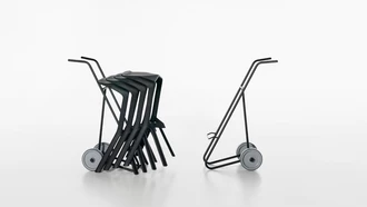 miura stool trolley and miura stool black 