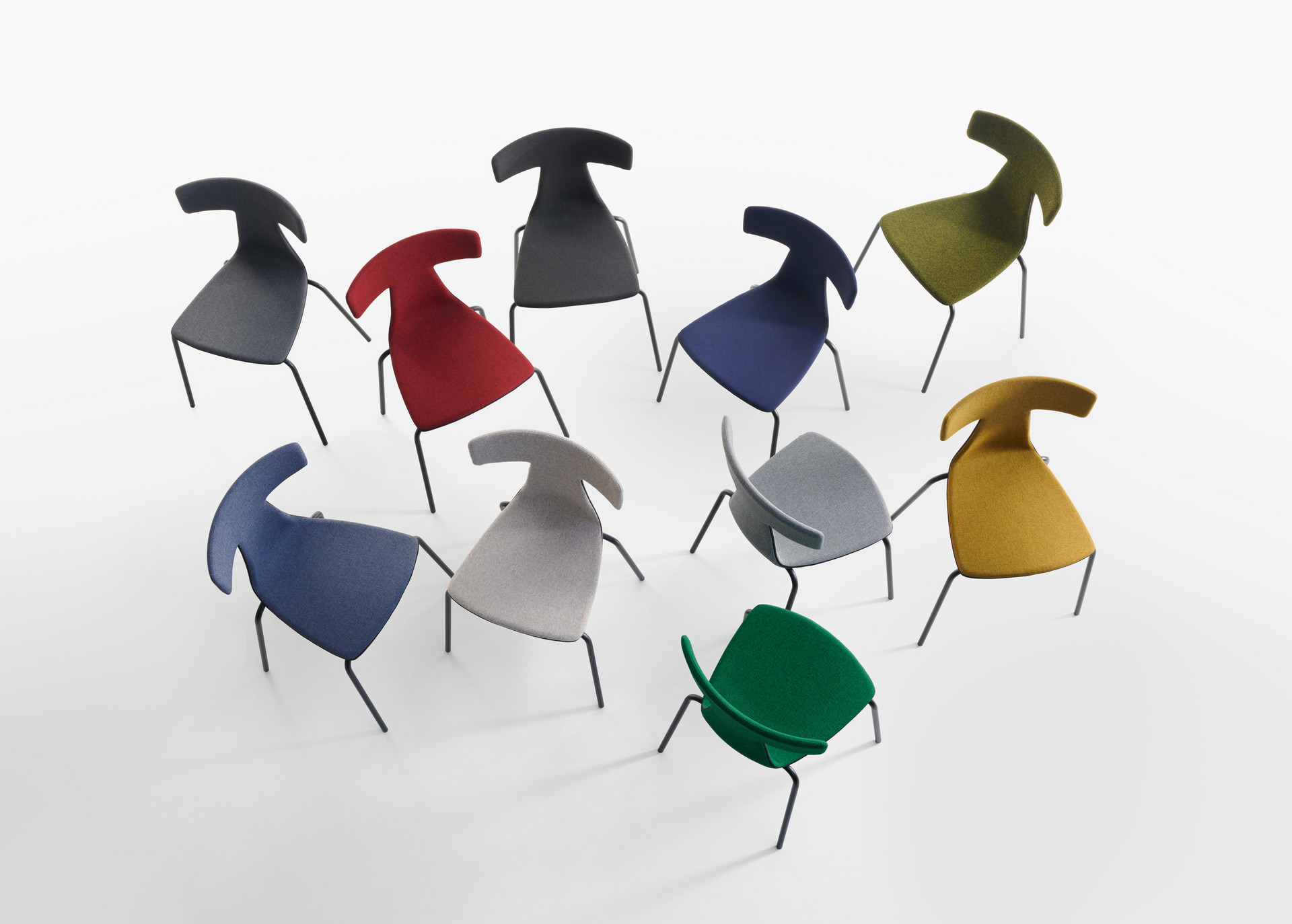 Remo, upholstered, indoor, living, fabric, leather, stackable chair, konstantin grcic, plank