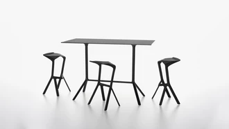 miura table and miura stool black group