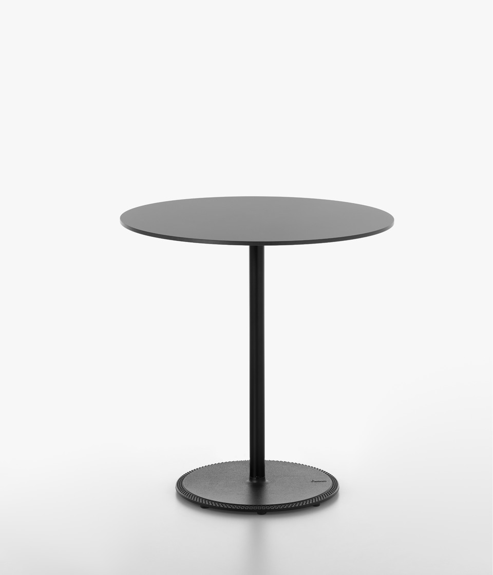 Plank - BON table, black table base, black HPL table top