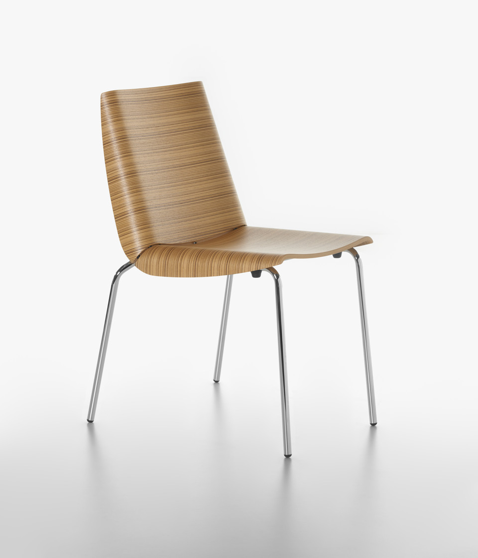 Plank - MILLEFOGLIE chair, chromed, zebrano.