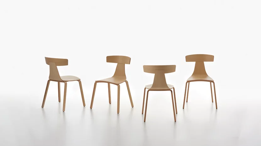 Vier Stühle REMO Holz in Esche natur