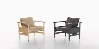 sombra lounge chair in ash natural with cushion and upholstery