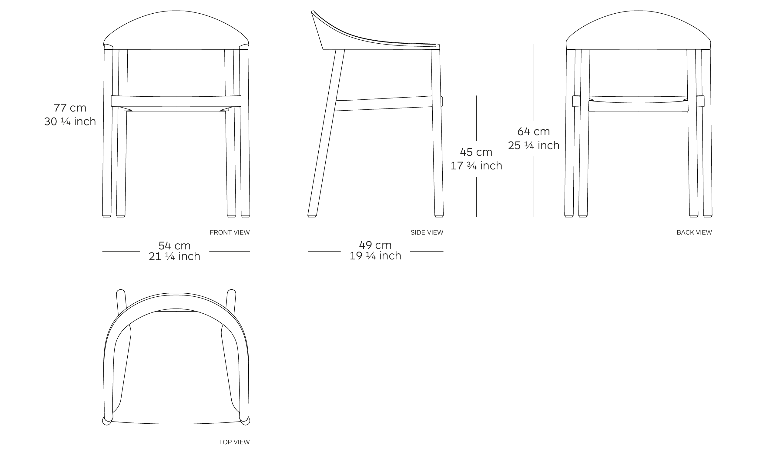 monza armchair dimensions
