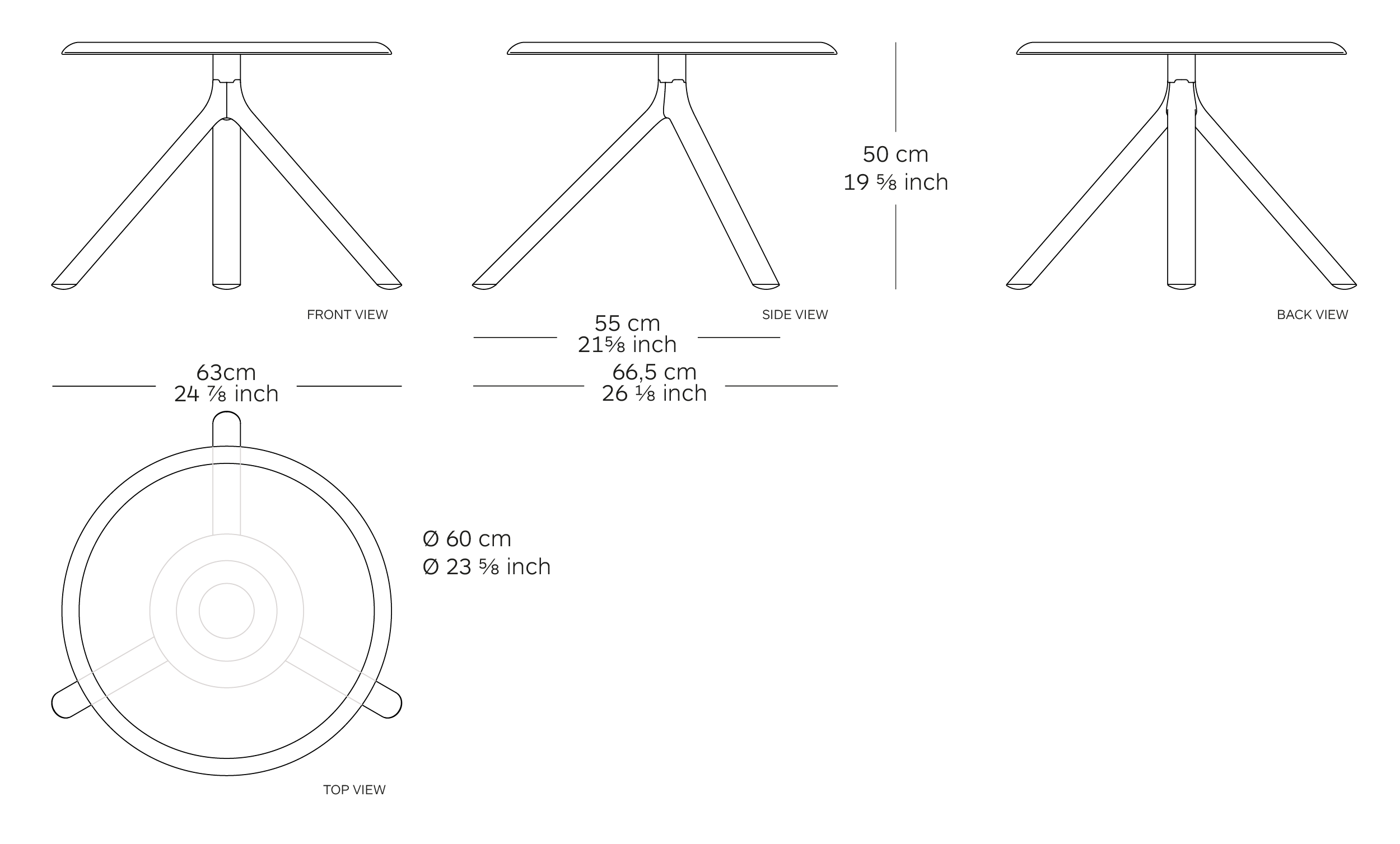 MOD. 9553-51 miura table dimensions