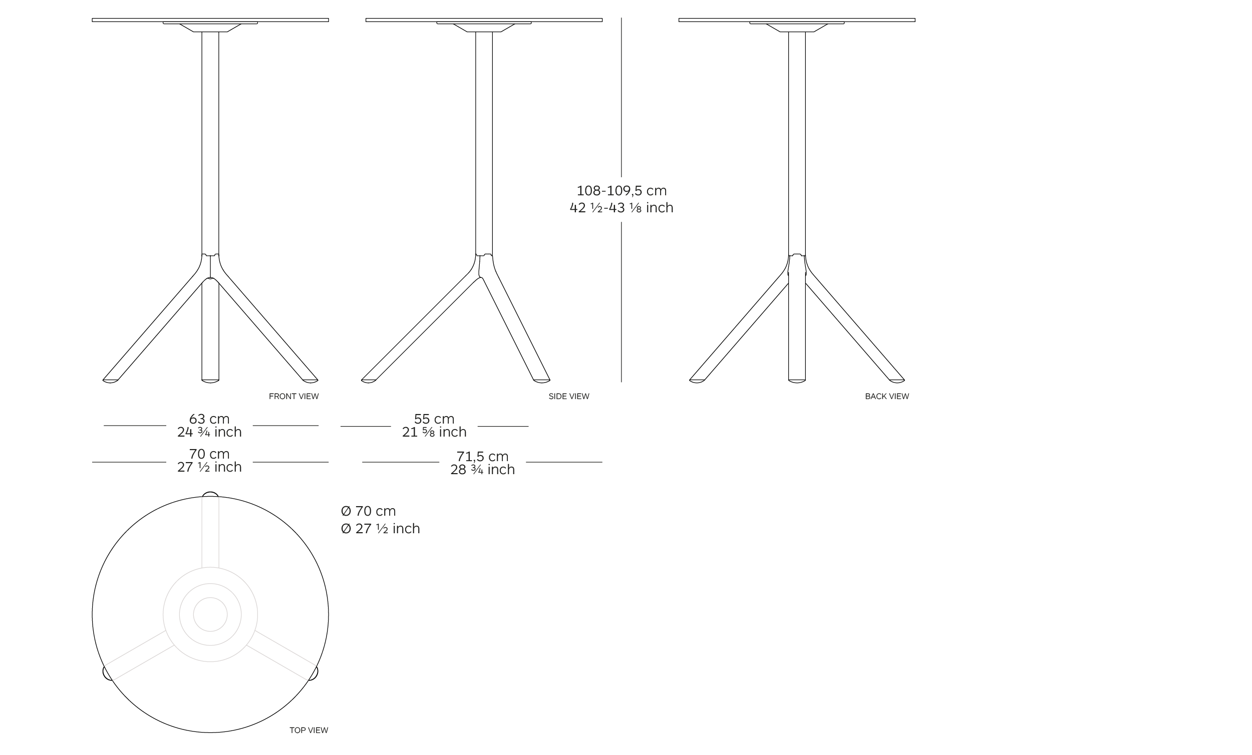 miura table dimensions