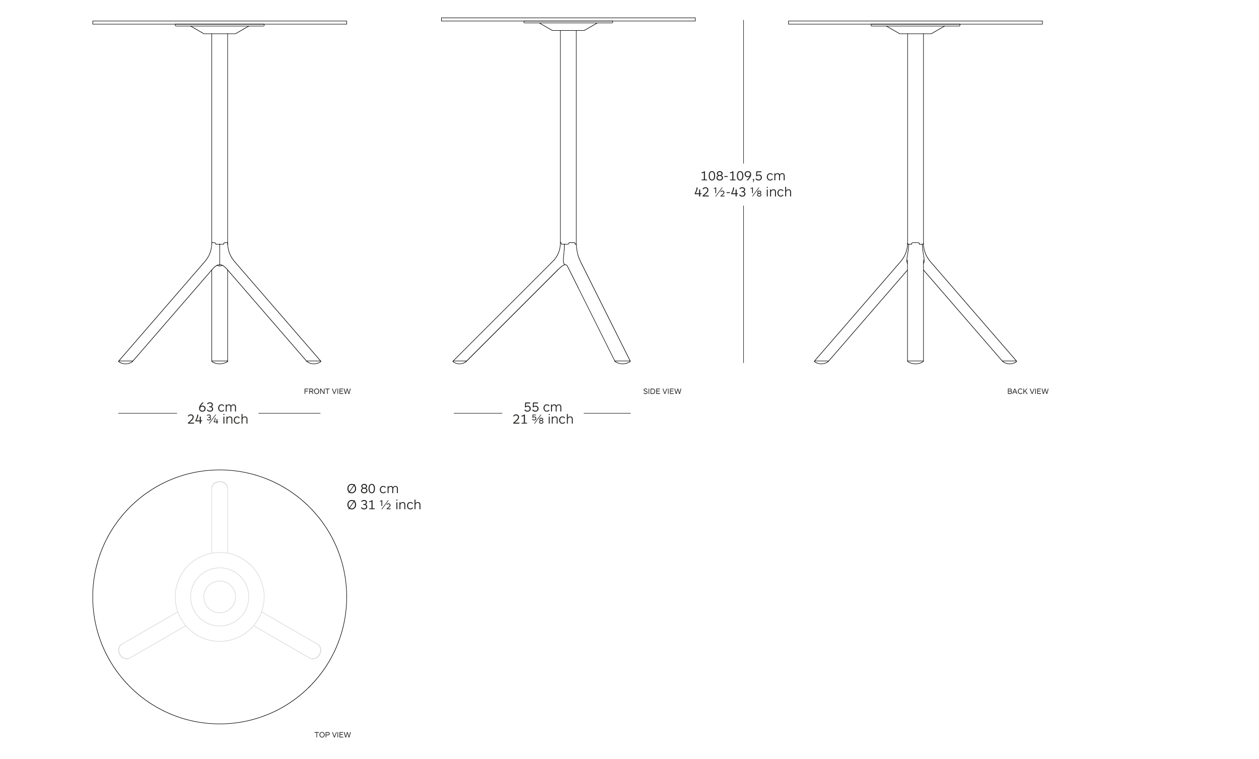 miura table dimensions