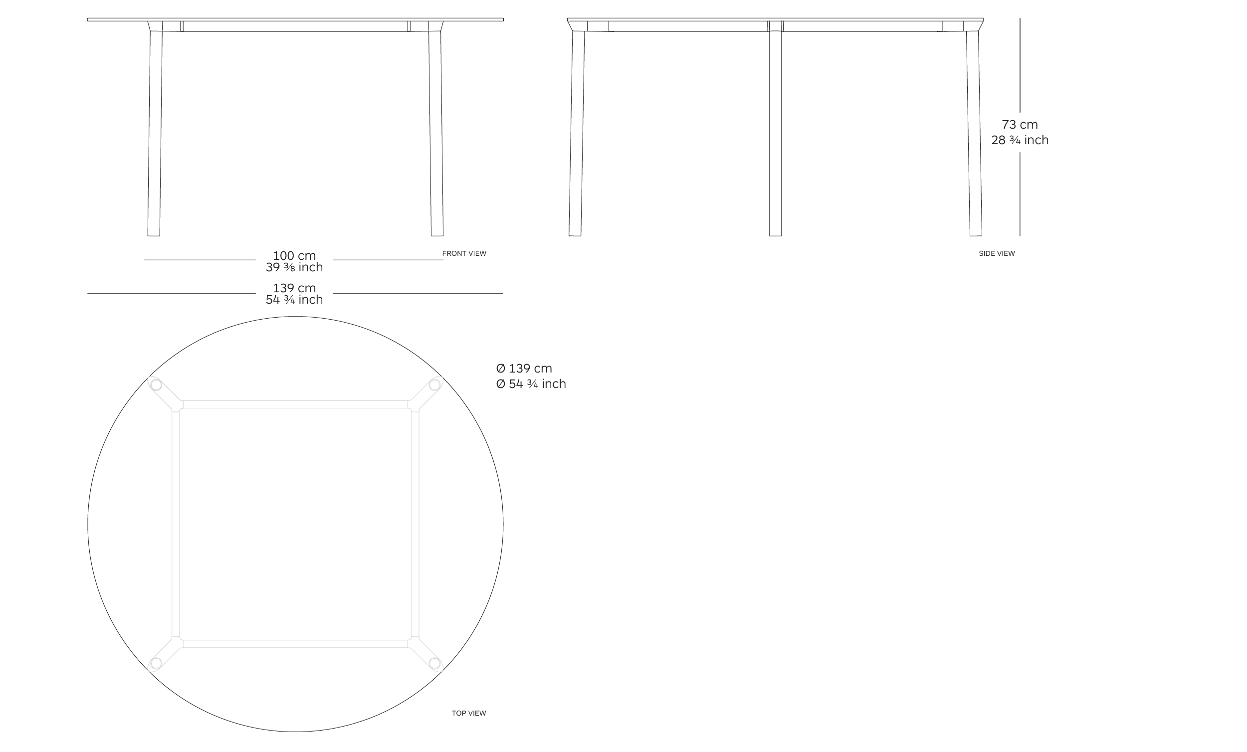 MOD. 9224-01 monza table dimensions