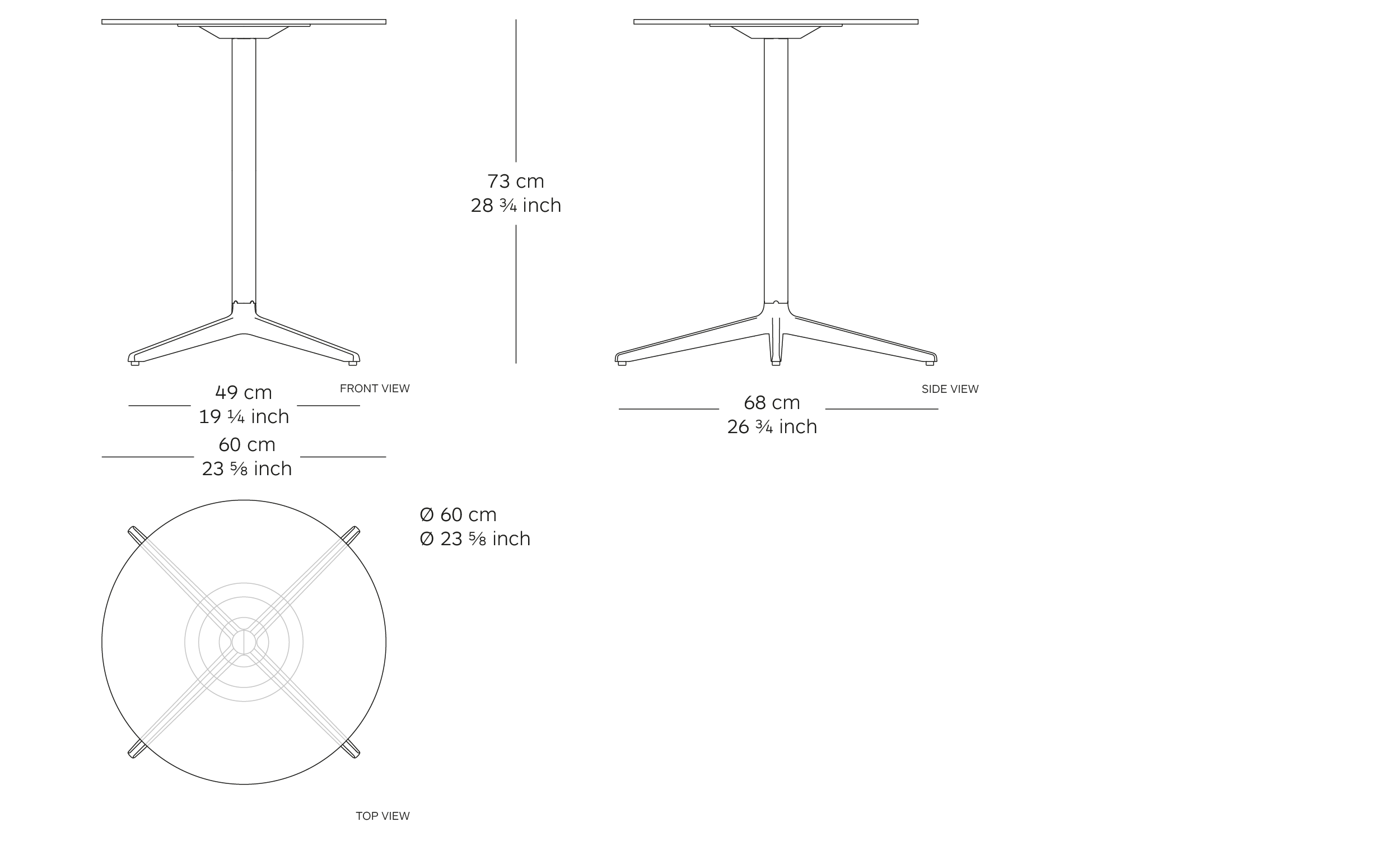 MOD. 9505-01 misterx table dimensions