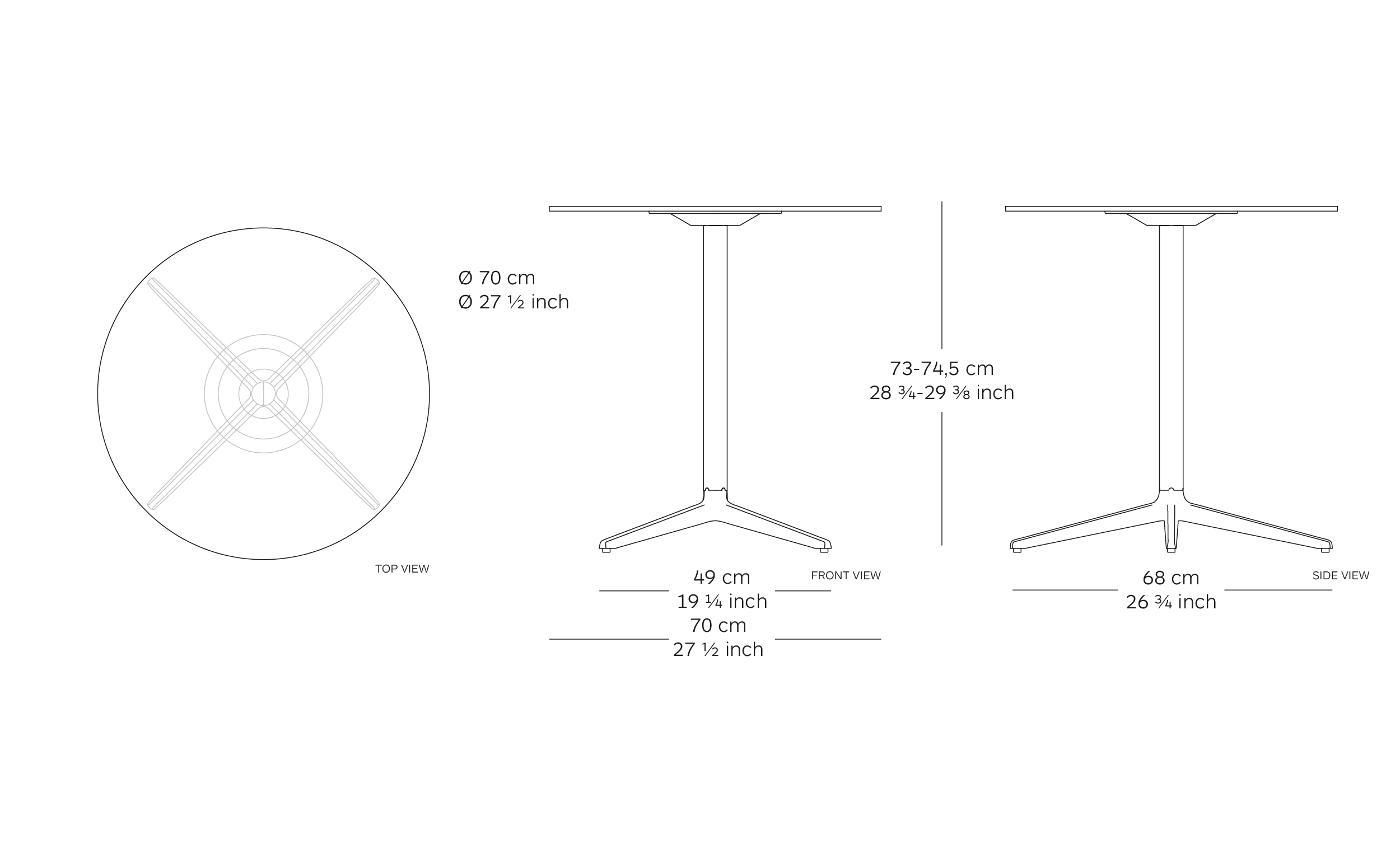 MOD. 9506-01 mister x table dimensions