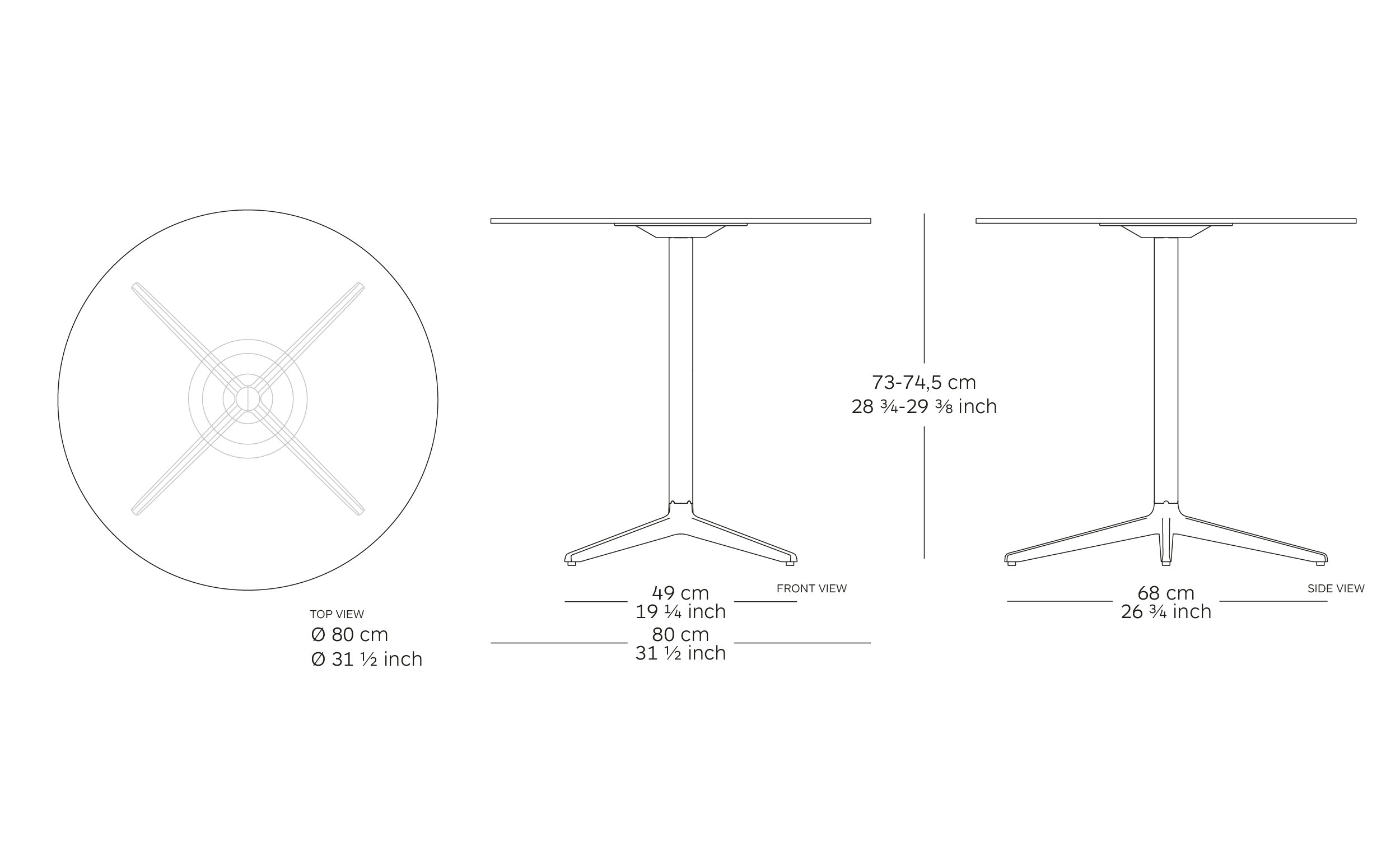 MOD. 9507-01 mister x table dimensions