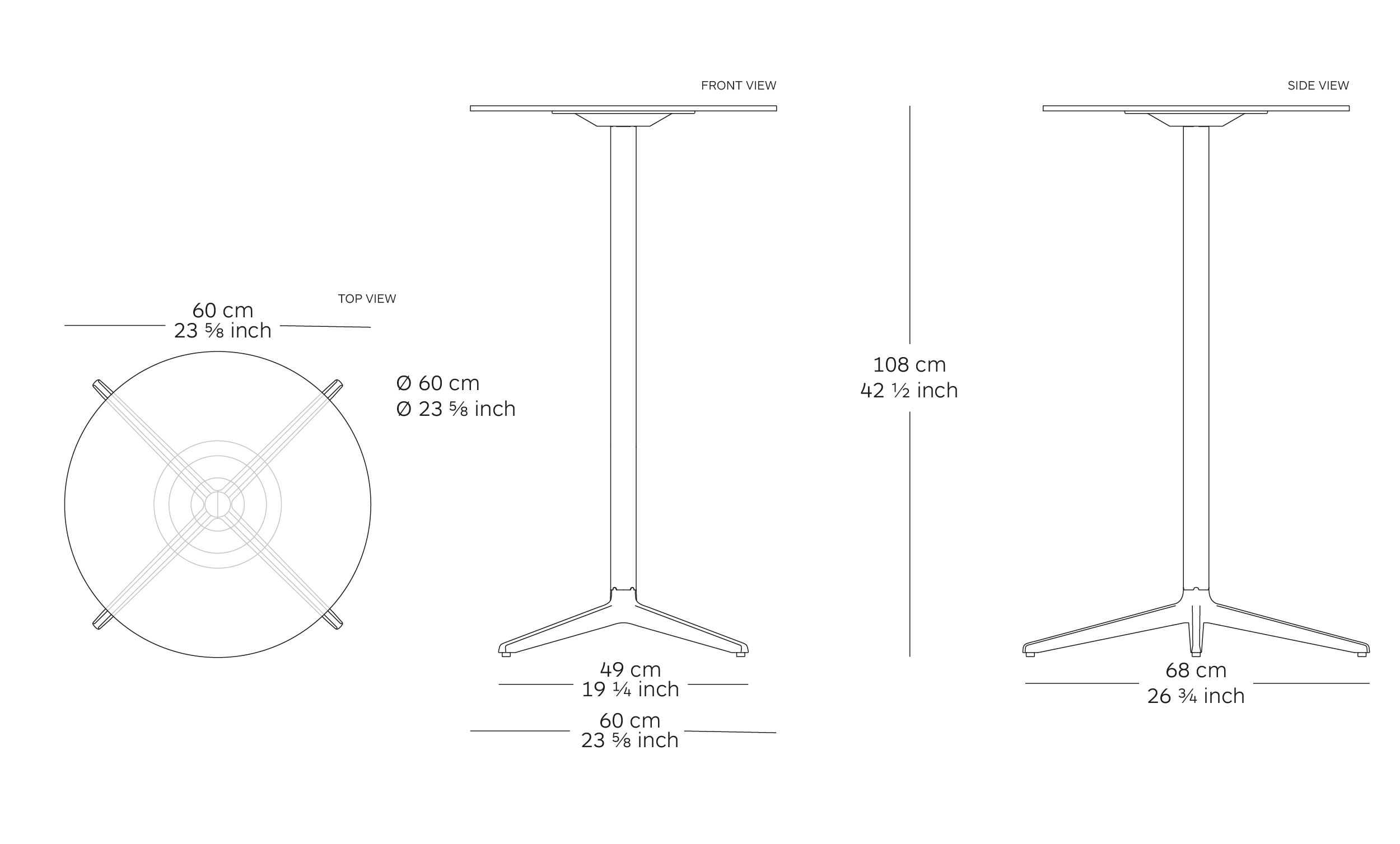 MOD. 9505-71 misterx table dimensions