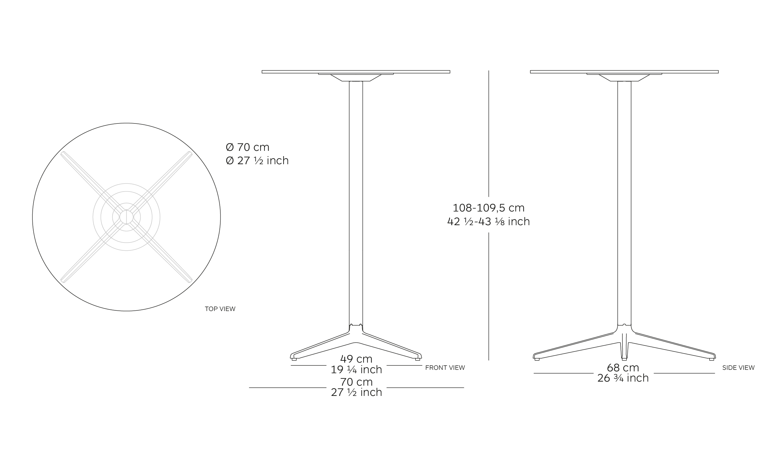 MOD. 9506-71 misterx table dimensions