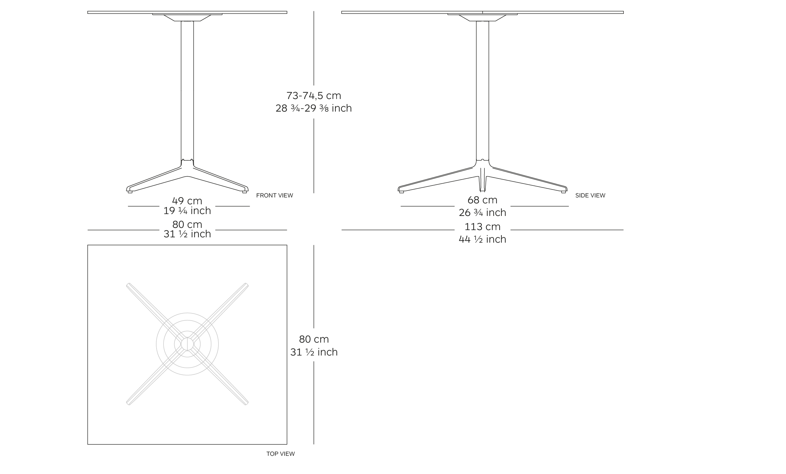 MOD. 9511-01 misterx table dimensions