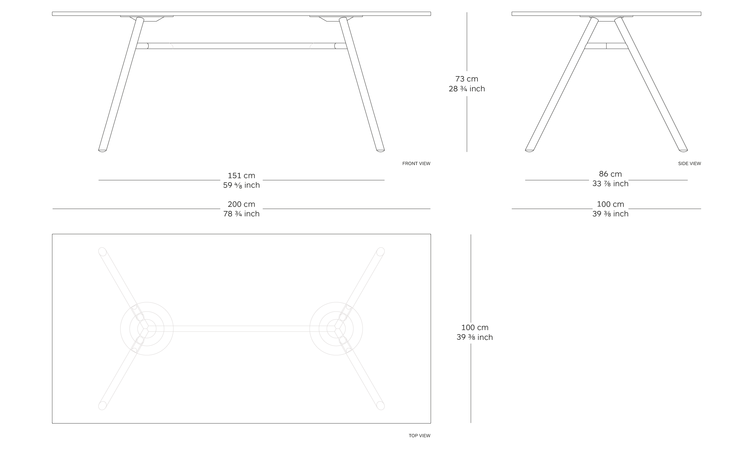 MOD. 9820-01 mart table dimensions