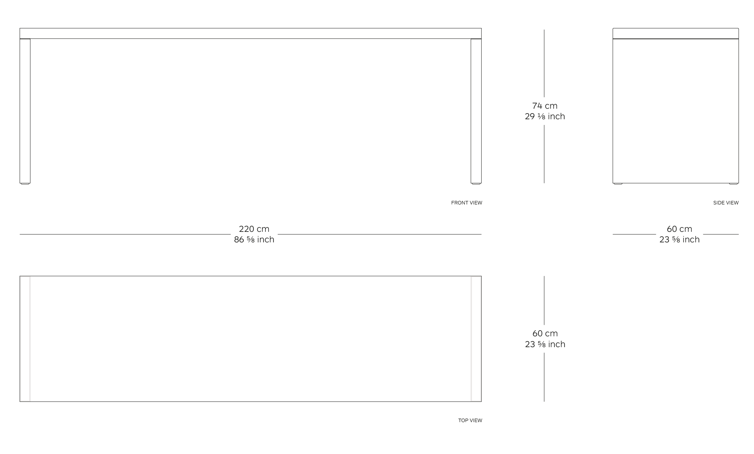 bench table dimensions
