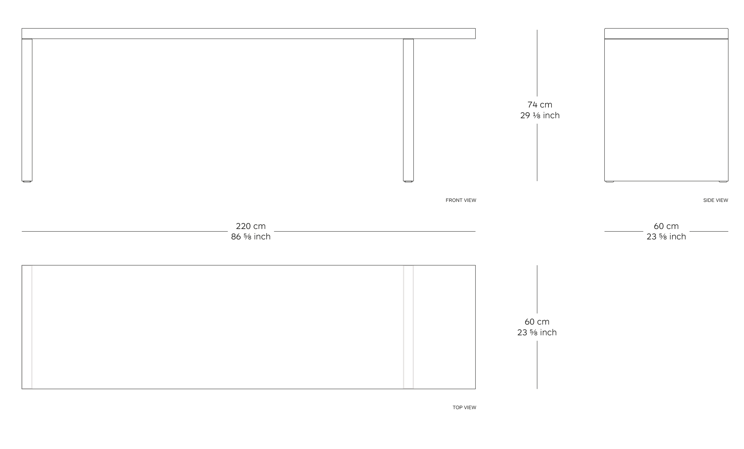 bench table dimensions