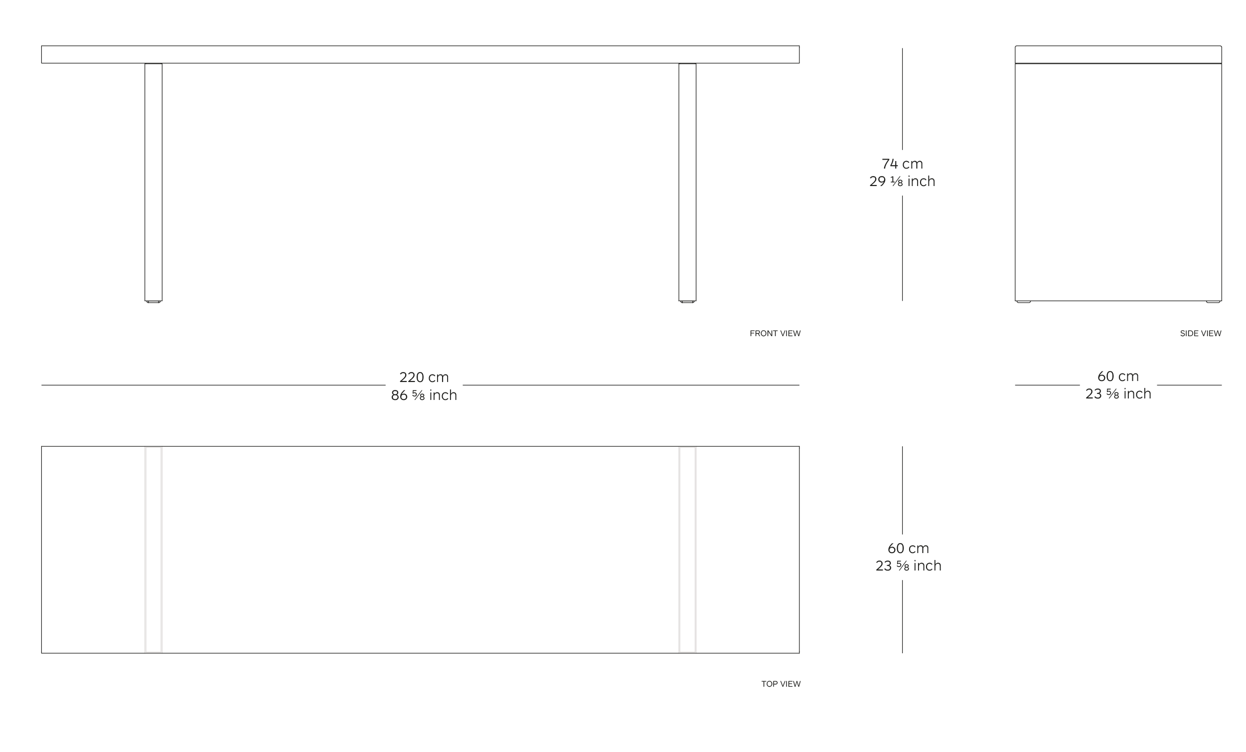 bench table dimensions