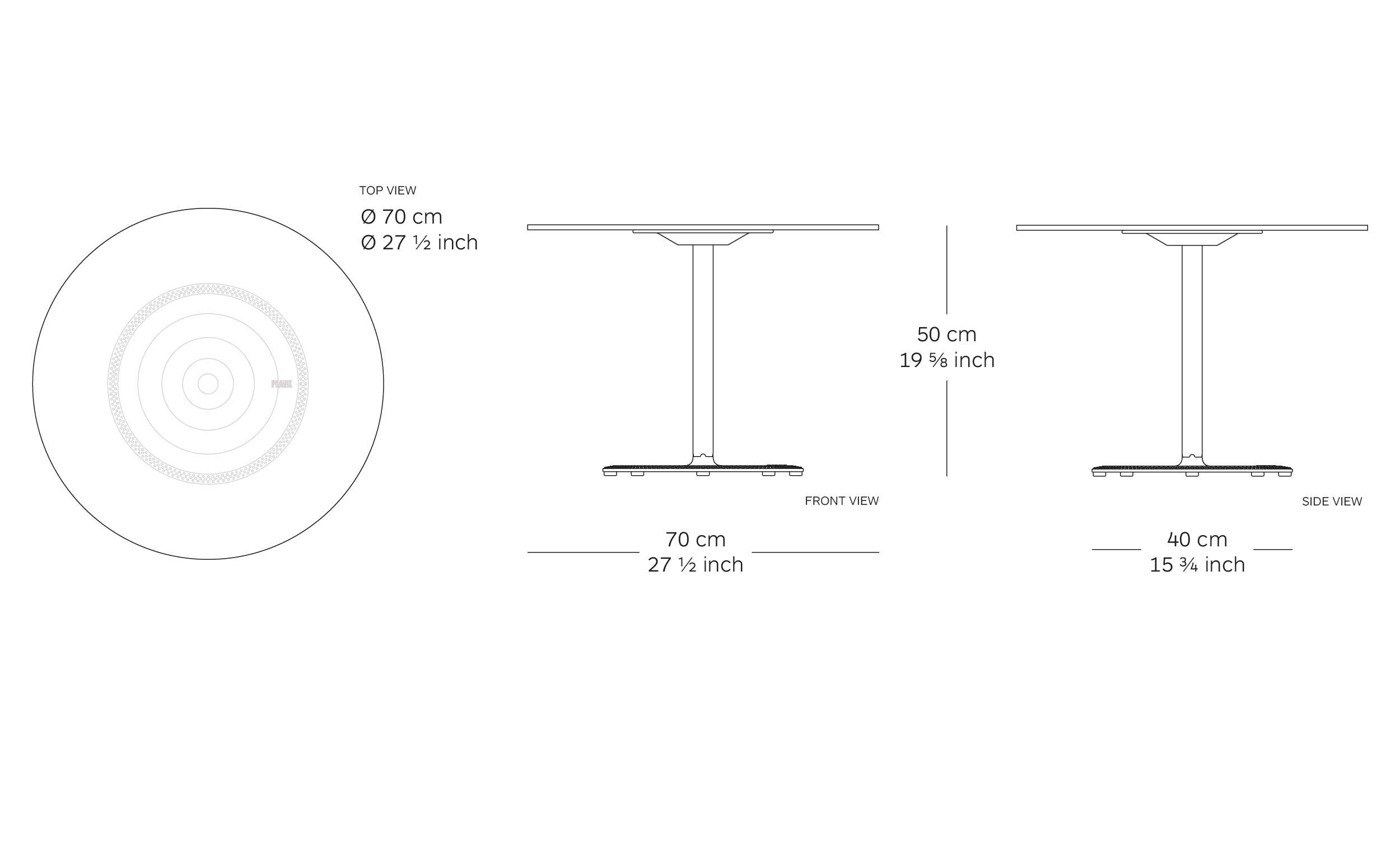 MOD. 9382-51 bon table dimensions