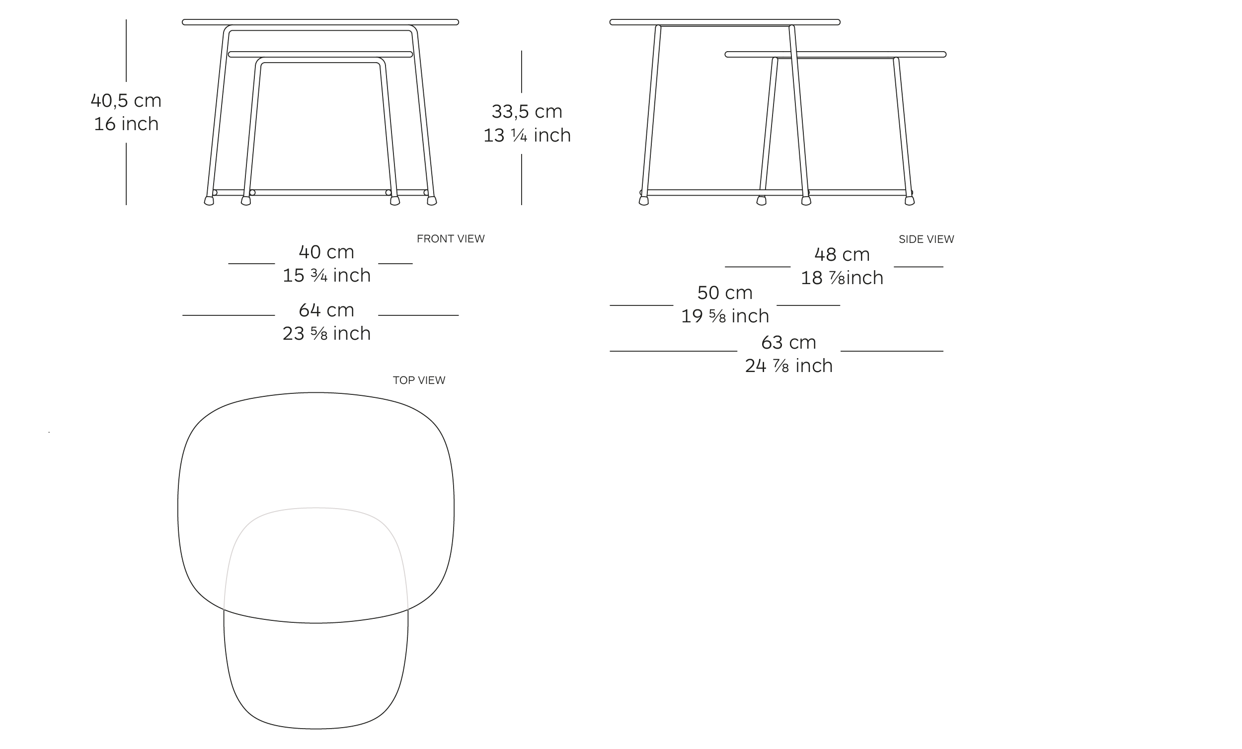 cup lounge table dimensions